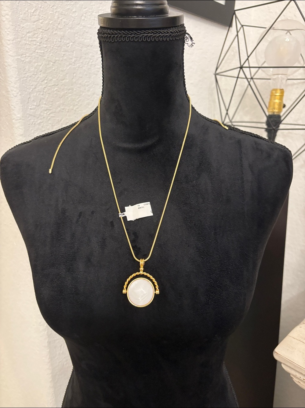 Piperโขk Gold-Tone White Shell Pendant Necklace